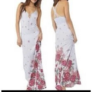 Free People Get To You Printed Maxi Dress floral Light Blue Size Small NWT